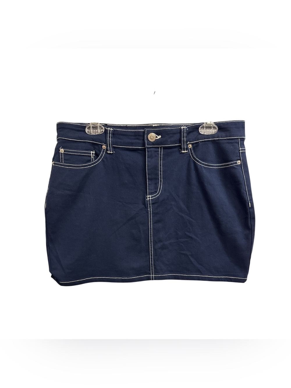 Airwalk Navy Mini Skirt with Contrast Stitching Size M